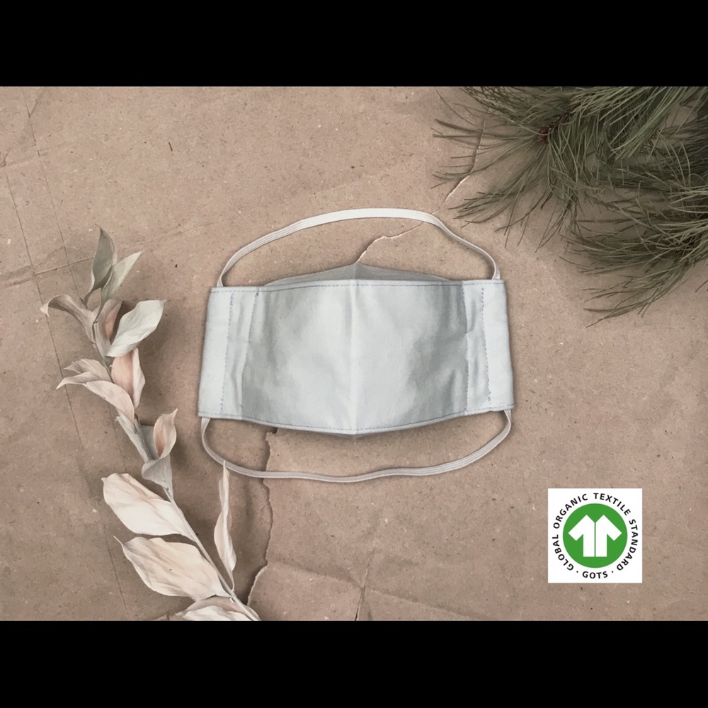 PALE BLUE Organic 100% Cotton 3D Face Mask 3-Layer